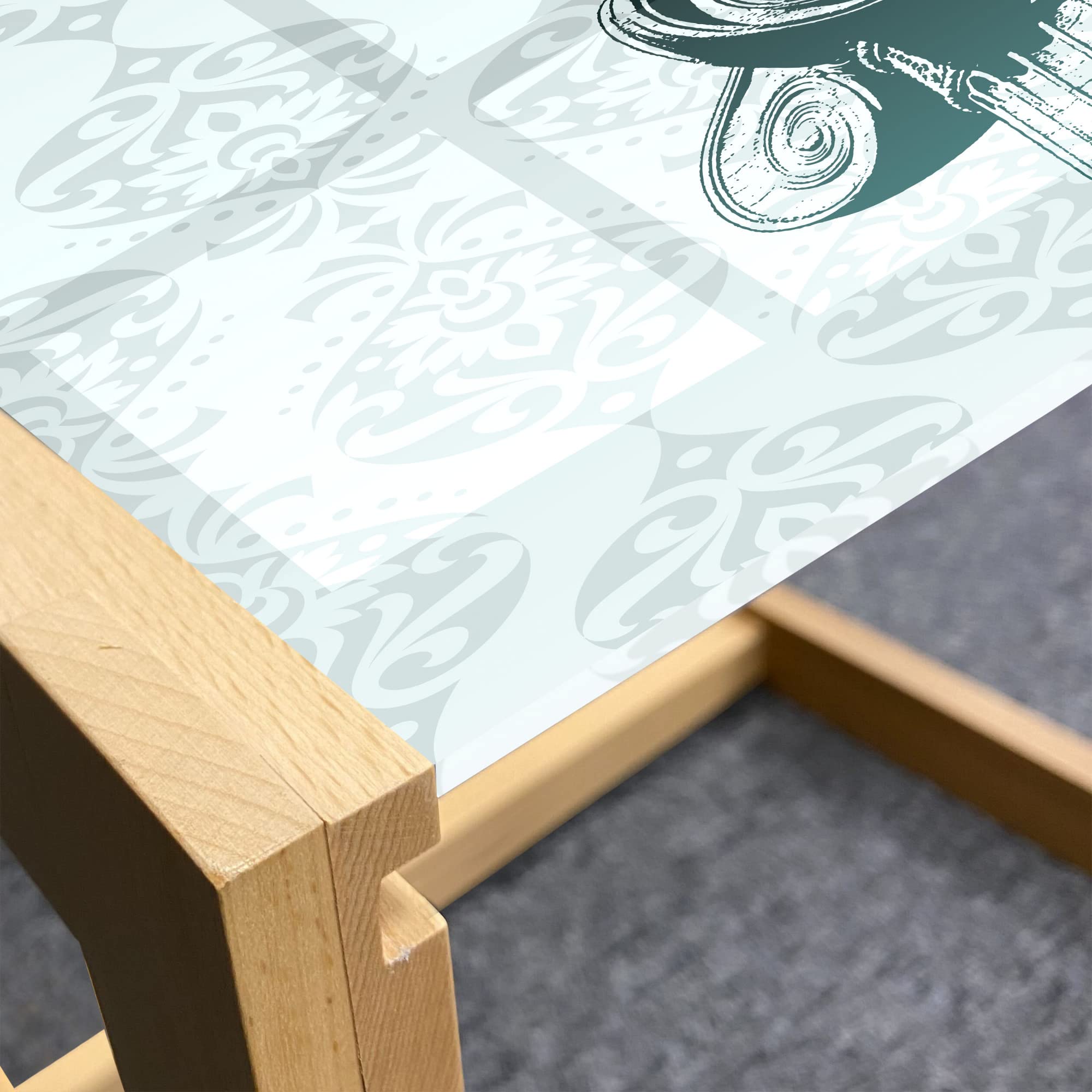 Retro Coffee Table with Wooden Frame - Office & Dorm Decor