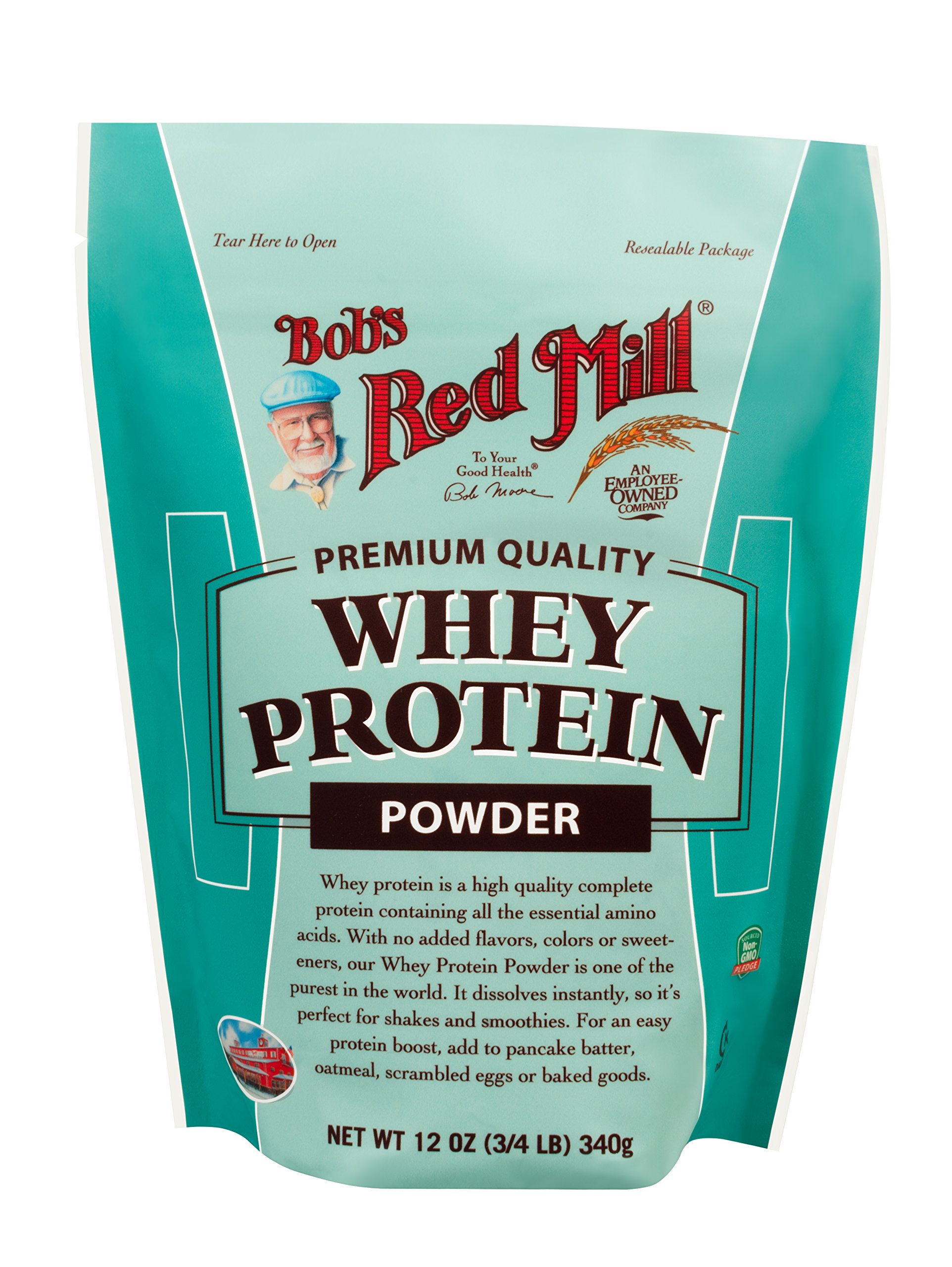 Bob's Red Mill Whey Protein Powder - 12 oz Unflavored Protein Supplement for Muscle Recovery & Baking | Gluten-Free, High Protein for Smoothies, Shakes & Healthy Recipes