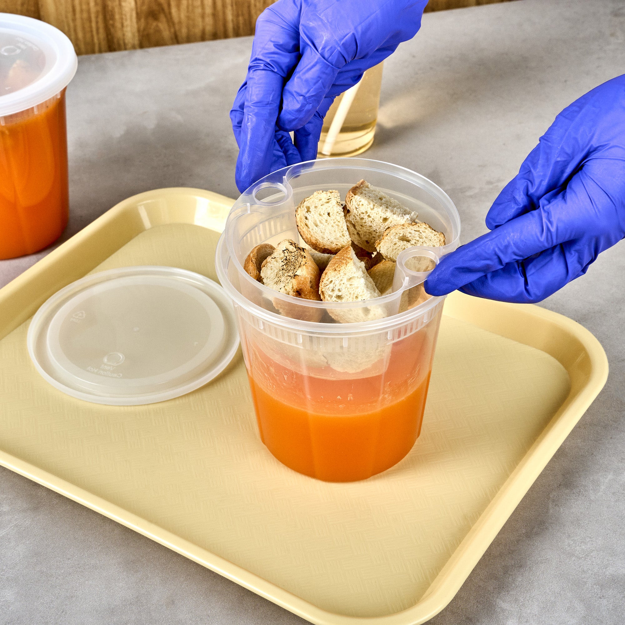 16 oz Clear Round Plastic Soup Container Insert - Fits 32/40/48 oz Containers, Microwave Safe (50-Pack) - Perfect for Takeout, Catering & Restaurant Food Storage