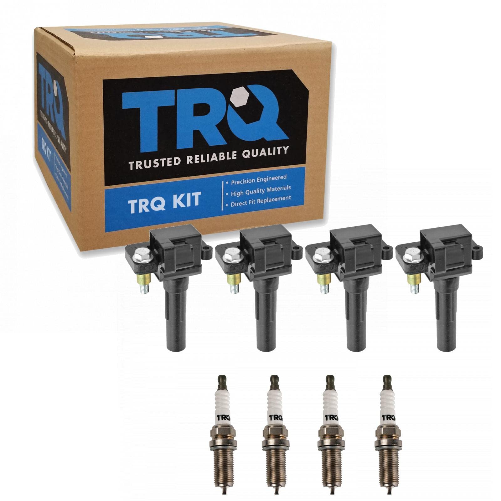 TRQ Ignition Coil and Spark Plug Kit - Compatible with 2002 Subaru Impreza 2.5L Engine - High Performance Replacement Parts for Smooth Acceleration & Fuel Efficiency - Perfect for Daily Commuting & Off-Road Adventures