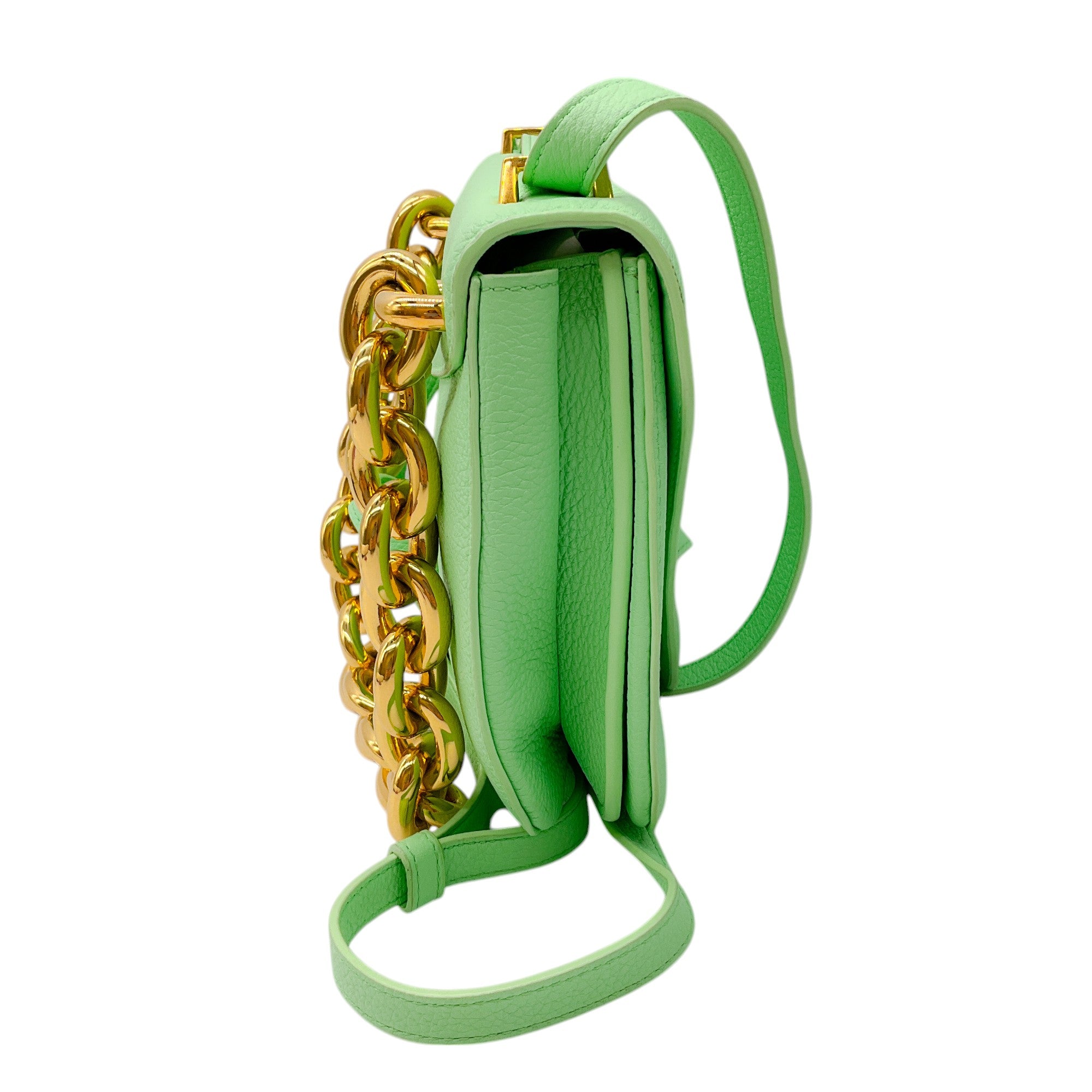 Bottega Veneta Wasabi Green Calfskin Leather Mount Envelope Crossbody Bag - Perfect for Work, Travel & Evening Events