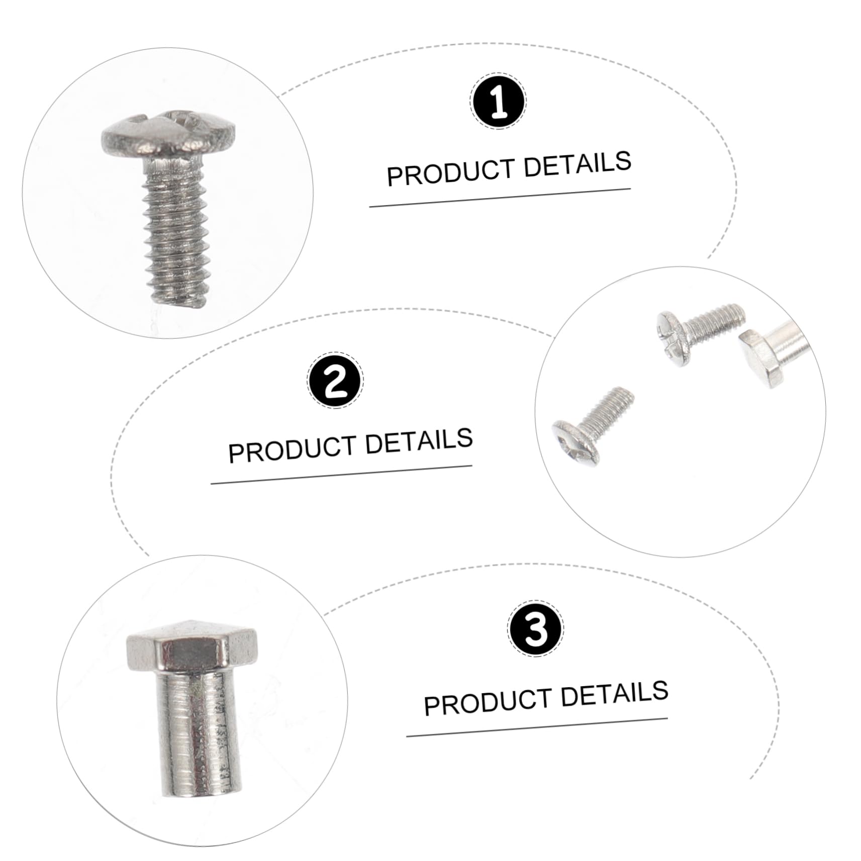 2 Packs Glasses Repair Screws - Flat Head Metal Replacement Screws for Eyeglasses Frames, Tiny Screws for Sunglasses & Reading Glasses - Perfect for DIY Glasses Repair at Home or Office