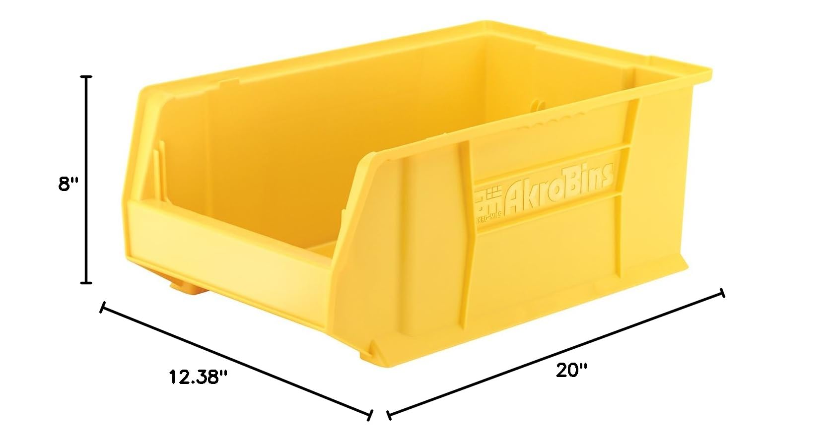 Akro-Mils 30281 Super-Size AkroBins Plastic Storage Bins - 3-Pack Yellow Stackable Organizer Bins (20