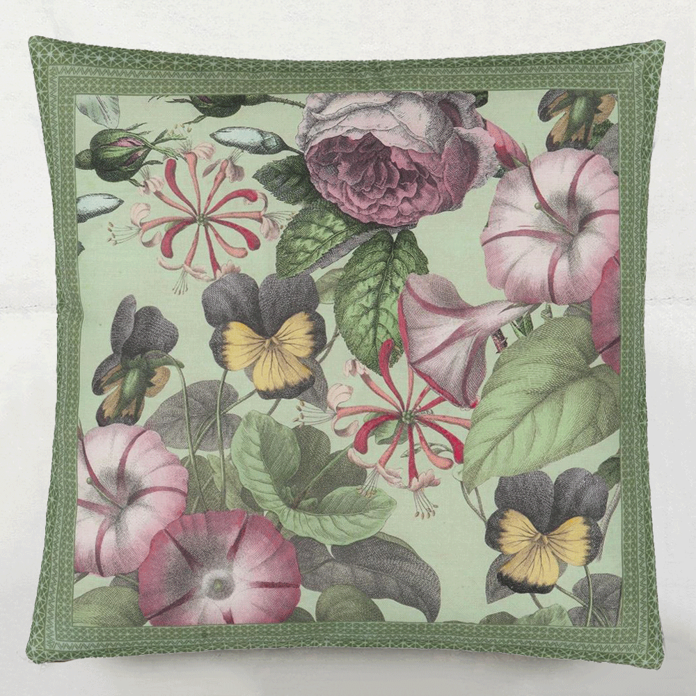 Botanical Sage Green Throw Pillow Cover - Soft Decorative Cushion for Sofa, Bed & Home Decor | Living Room, Bedroom Accent