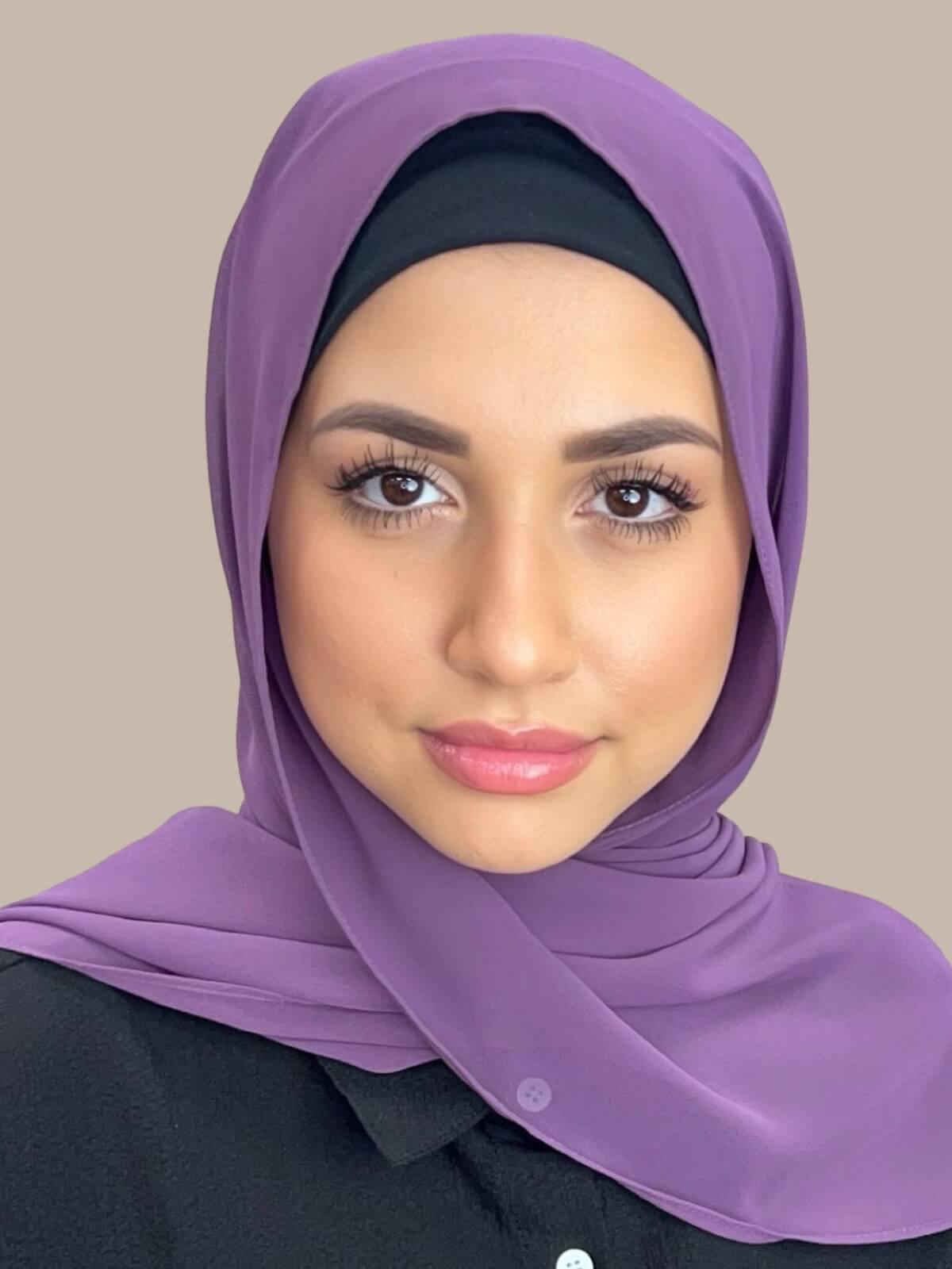 Luxury Chiffon Hijab Scarf - Soft Mauve Taupe Muslim Headscarf for Women - Perfect for Daily Wear, Prayer & Special Occasions