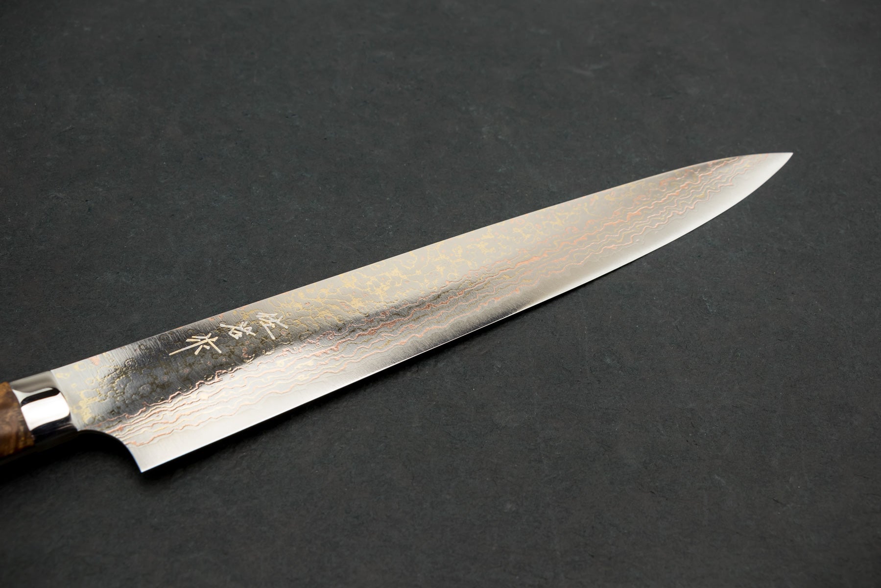 Takeshi Saji VG10W Rainbow Damascus Sujihiki Knife 270mm - Premium Japanese Chef Knife for Slicing Meat, Sushi & Vegetables - Perfect for Professional Chefs & Home Cooking