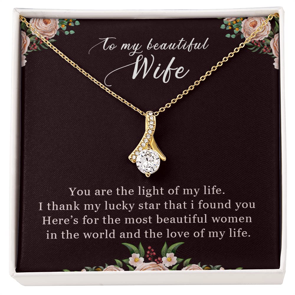 Romantic Heart Necklace Gift Set for Wife - Best Valentines Present with Message Card - Perfect for Anniversary, Birthday & Special Occasions