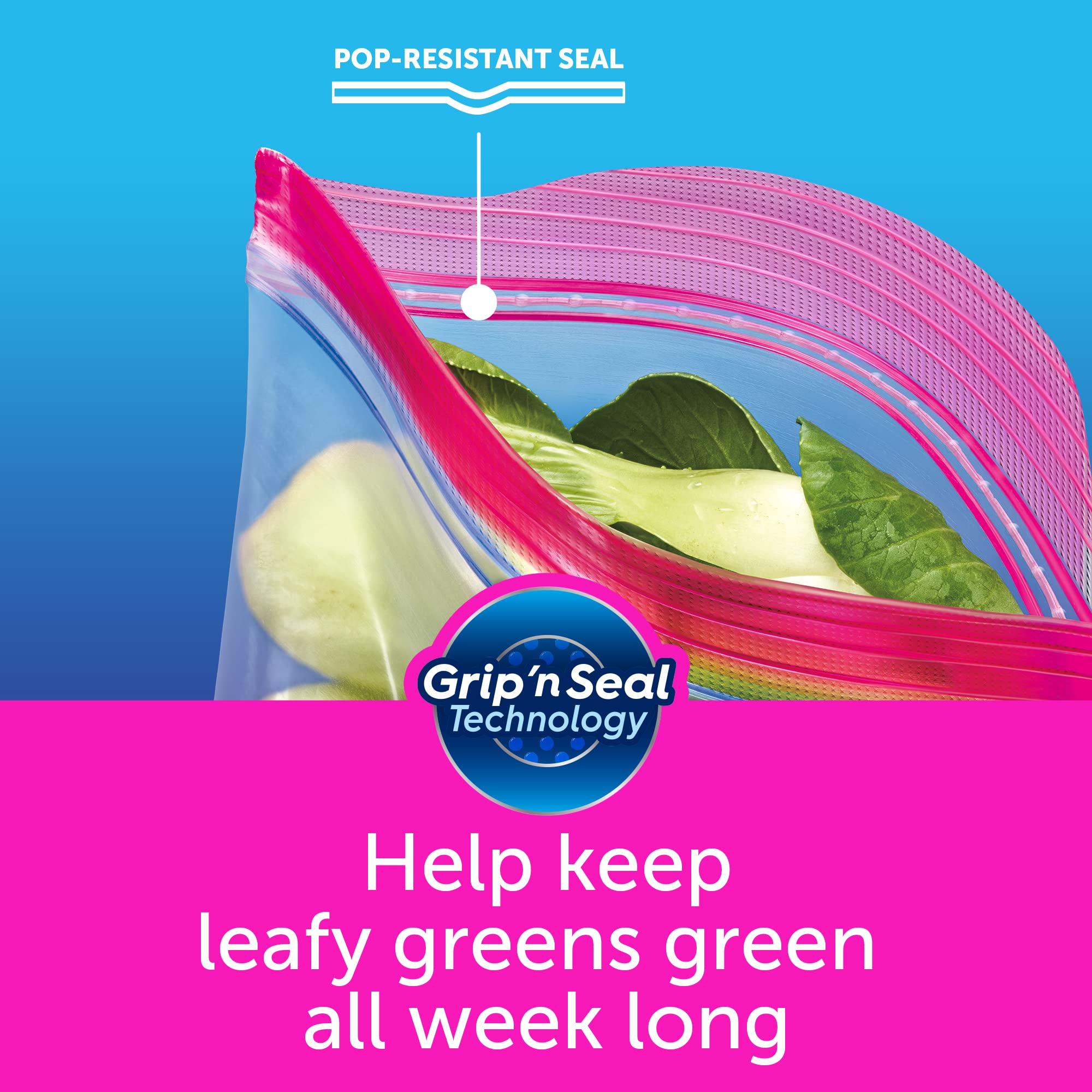 Ziploc 2 Gallon Food Storage Bags with Grip 'n Seal Technology - 12 Count | Leakproof Freezer Bags for Meal Prep, Leftovers & Bulk Food Storage | Easy Open & Close for Home, Kitchen & Camping Use