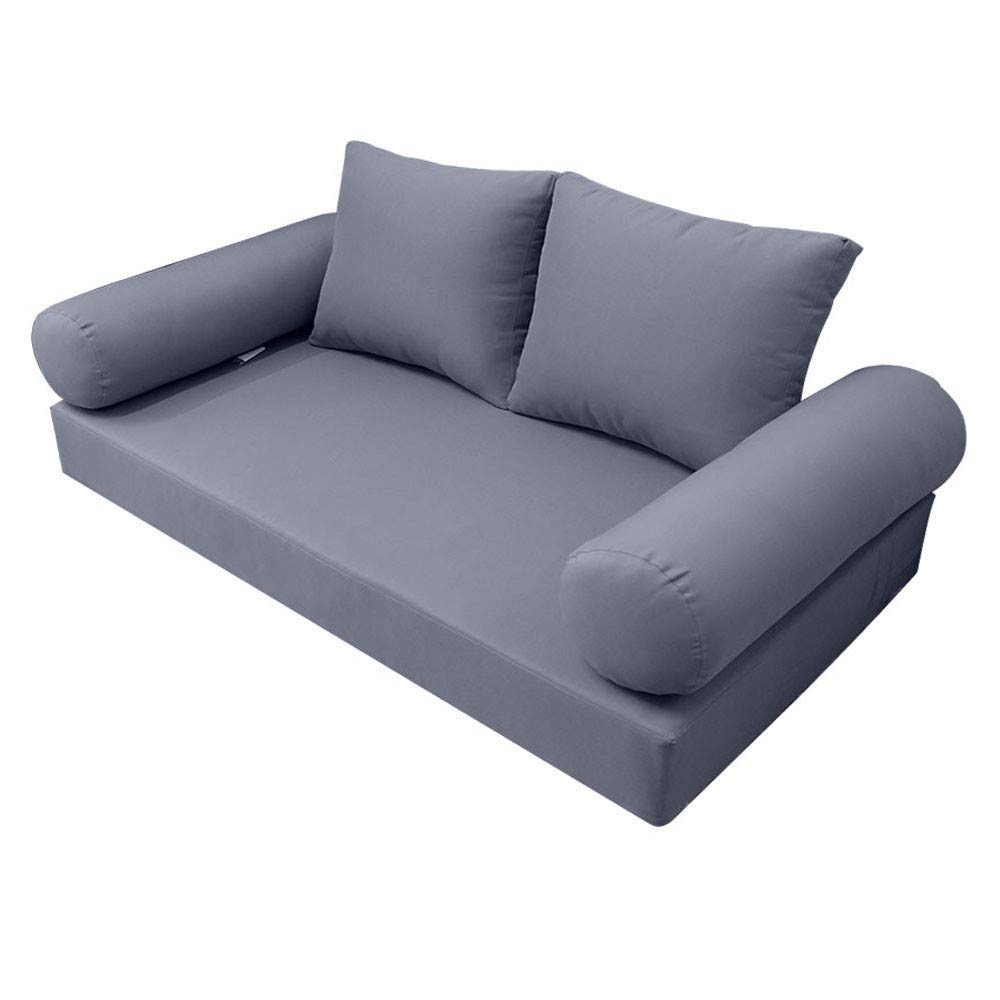 Prolinemax Outdoor Style 1 Full Knife Edge Daybed Mattress Cover with Bolster Pillow & Fitted Sheet AD001 - Perfect for Patio, Poolside, and Sunroom Lounging