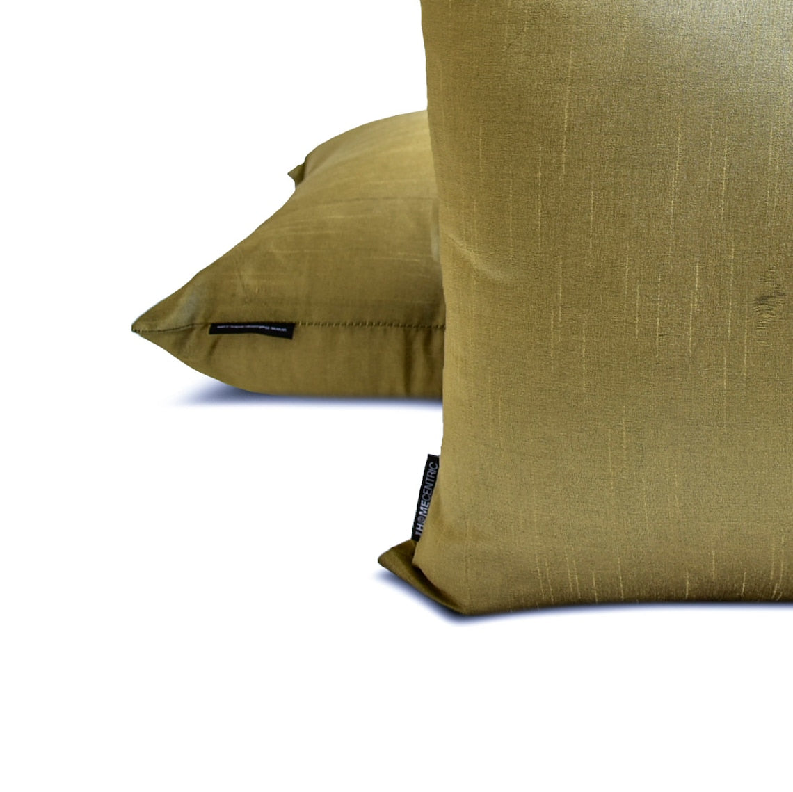 Antique Gold Luxury Silk Throw Pillow Covers (Set of 2) - Elegant Home Decor for Sofa, Bedroom & Living Room