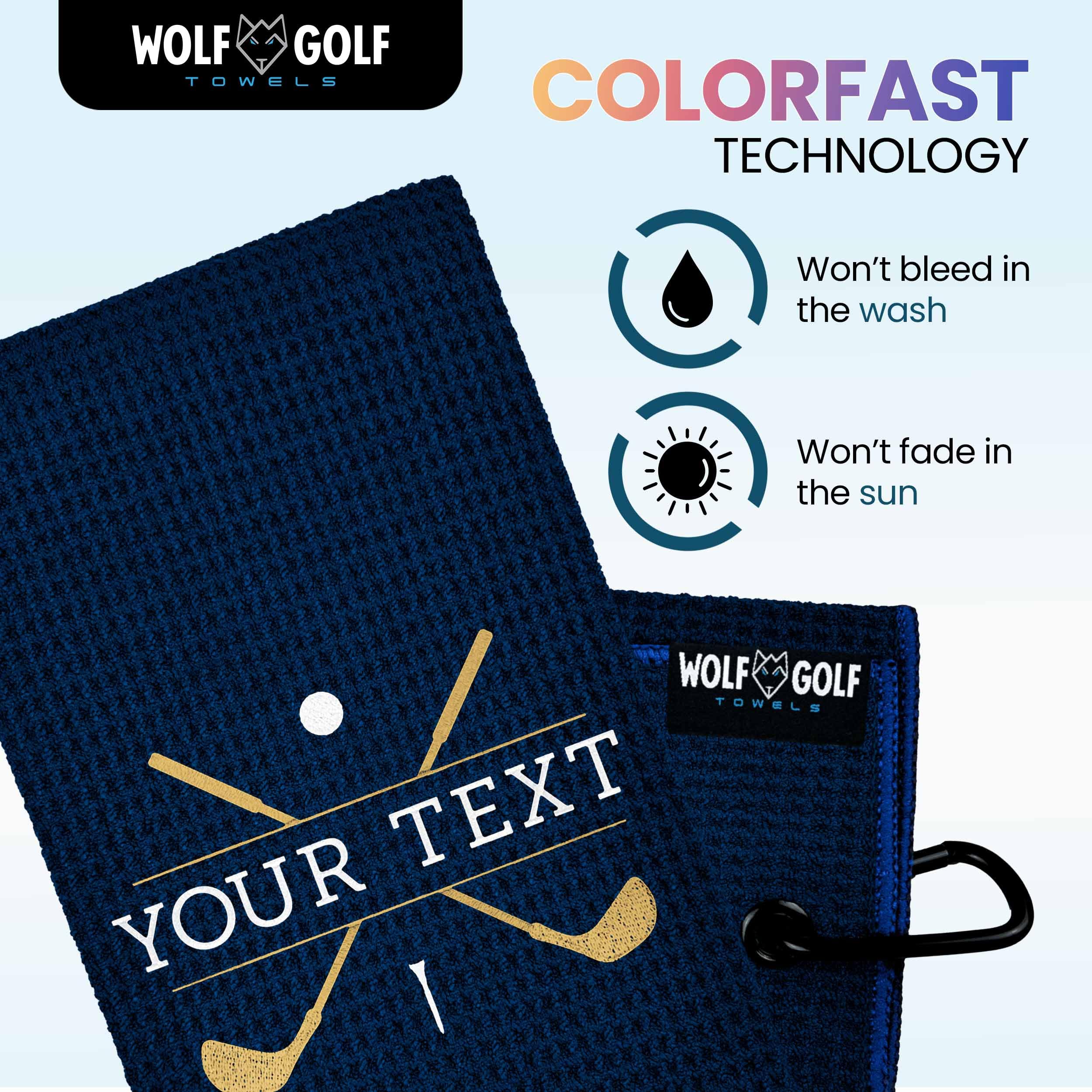 Custom Personalized Golf Towel for Golf Bags - Monogrammed Golf Gift for Men & Women - Perfect for Golfers, Tournaments & Club Events