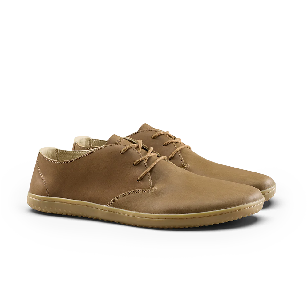 Vivobarefoot Ra IV Men's Tan Leather Barefoot Shoes - Minimalist, Lightweight & Comfortable for Walking, Hiking & Everyday Wear