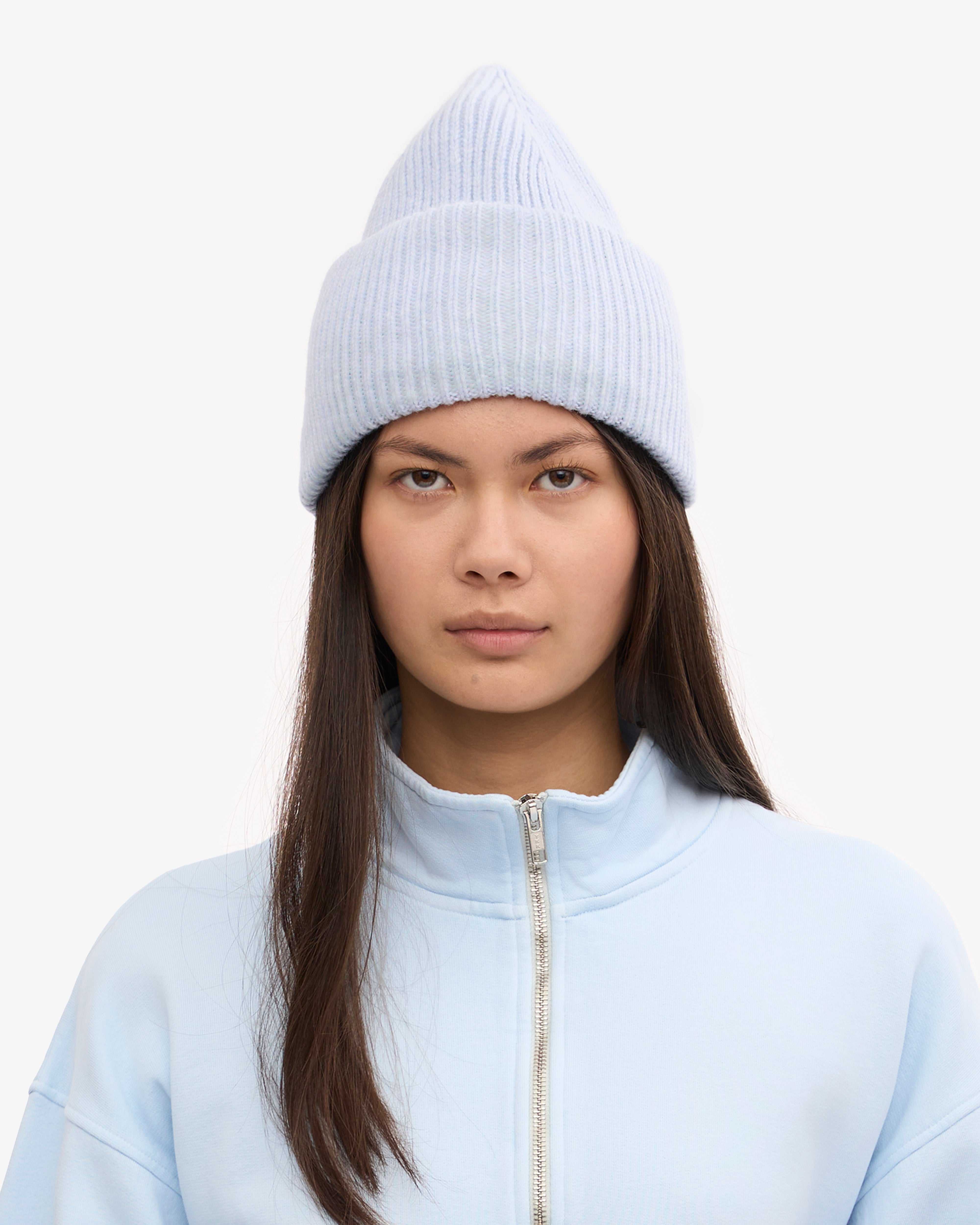 Premium Merino Wool Beanie - Polar Blue for Men & Women - Warm Winter Hat for Skiing, Hiking & Outdoor Activities
