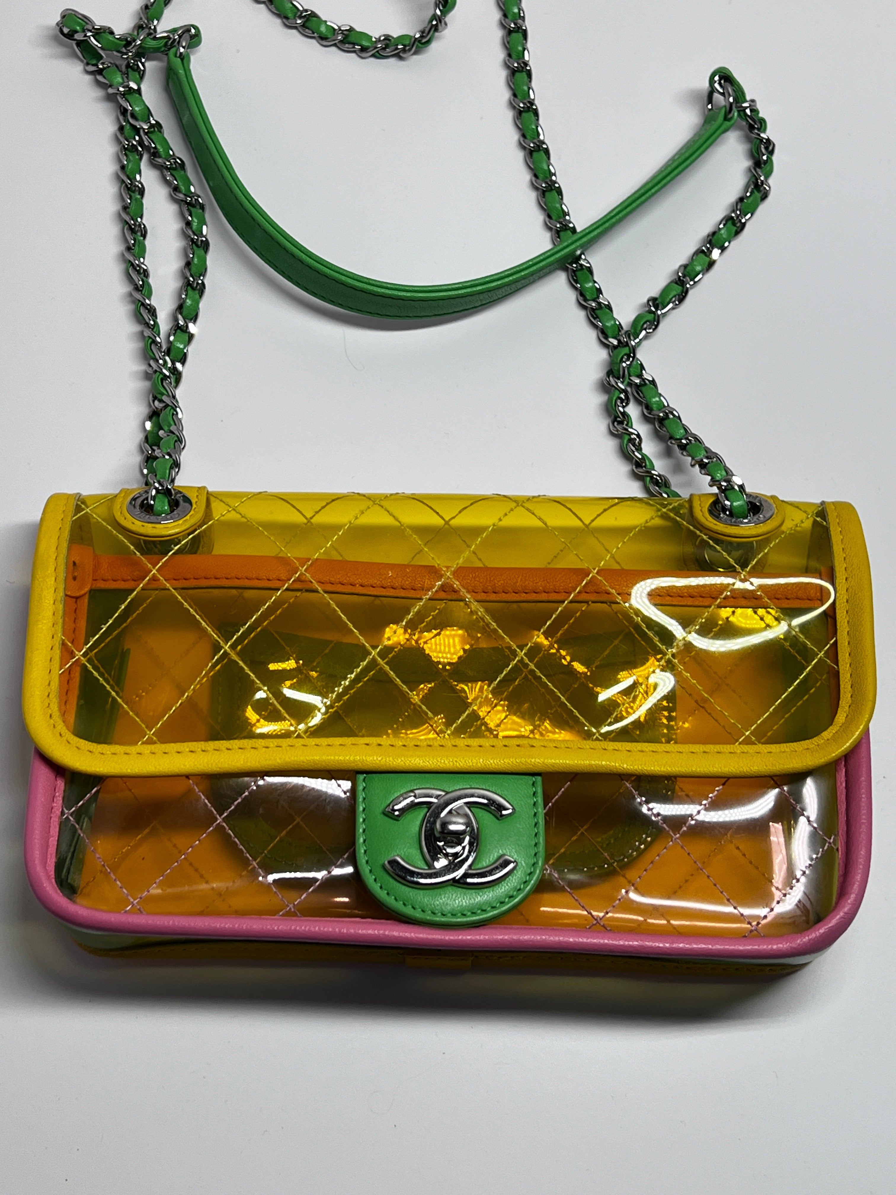 Chanel Coco Splash Mini Rectangular Flap Bag in Pink & Yellow - Luxury Crossbody Purse for Women, Perfect for Parties, Dates & Everyday Use