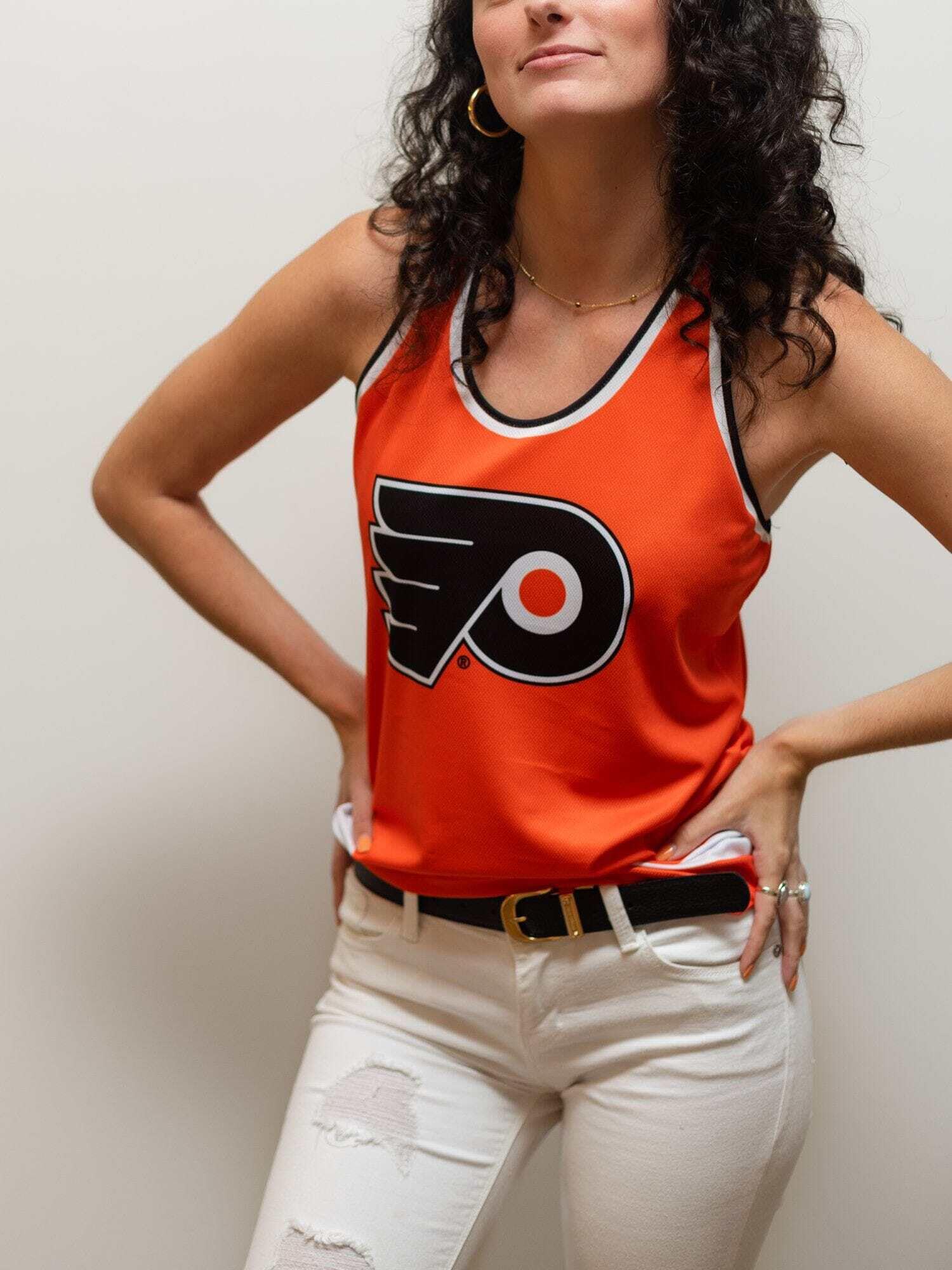 Philadelphia Flyers Women's Racerback Hockey Tank Top - Breathable Sports Jersey for Hockey Fans & Gym Workouts - Perfect for Game Day, Training & Casual Wear
