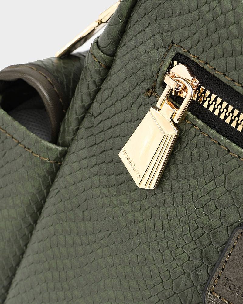 Apollo 1 Tear Drop Crossbody Bag for Women - Olive Green Leather Shoulder Purse - Perfect for Travel, Shopping & Everyday Use