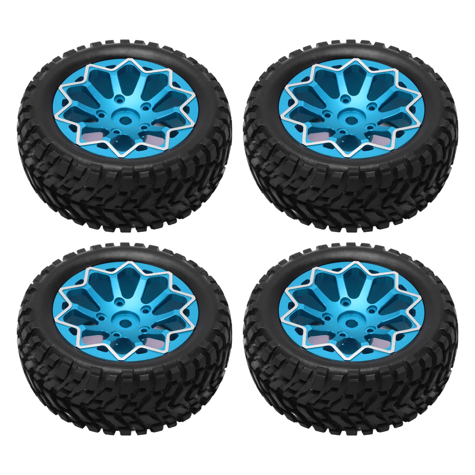 Qqmora 12mm Rubber RC Car Tires - 4Pcs High Grip Wear-Resistant Wheels for On-Road Racing Cars (Blue) | Perfect for Drifting, Speed Racing & Hobby RC Car Upgrades