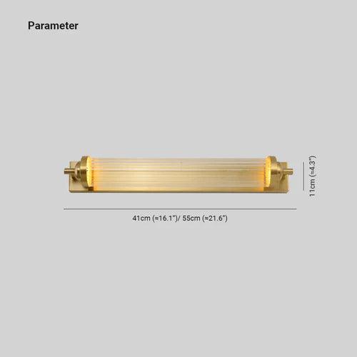 Gold Ribbed Wall Light for Bathroom - Modern Sconce Lighting Fixture for Vanity, Mirror, or Shower Area - Perfect for Home Decor and Ambiance