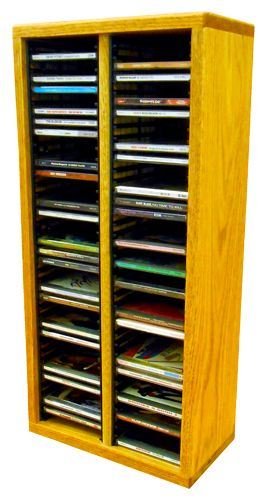 The Wood Shed 209-2 Dark Wood CD Storage Cabinet - Organize CDs, DVDs & Media Collections - Perfect for Living Room, Office or Home Theater Storage