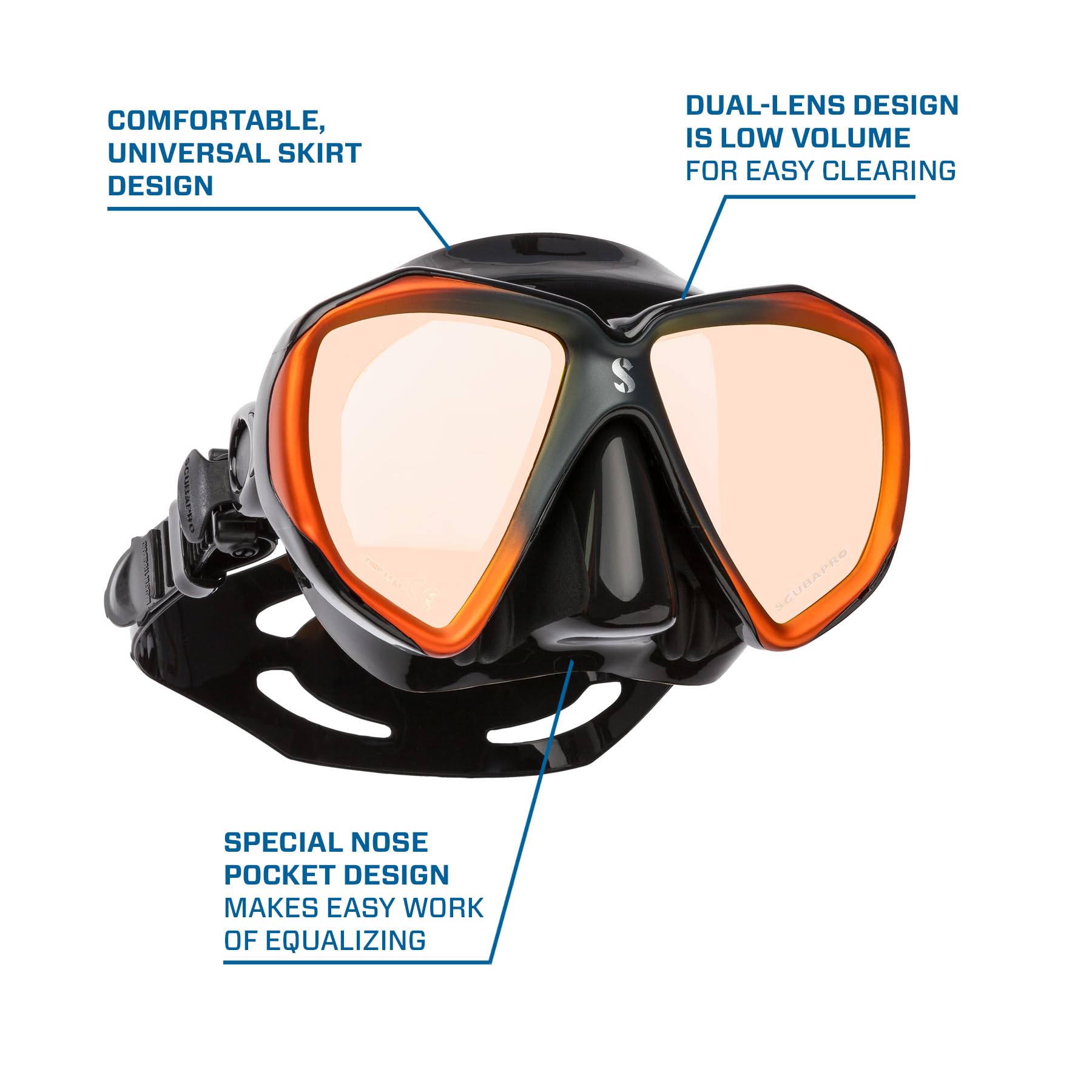 ScubaPro Spectra Low Volume 2 Window Dive Mask - Premium Snorkeling & Scuba Diving Gear for Clear Underwater Vision | Perfect for Ocean Exploration, Coral Reef Tours & Underwater Photography