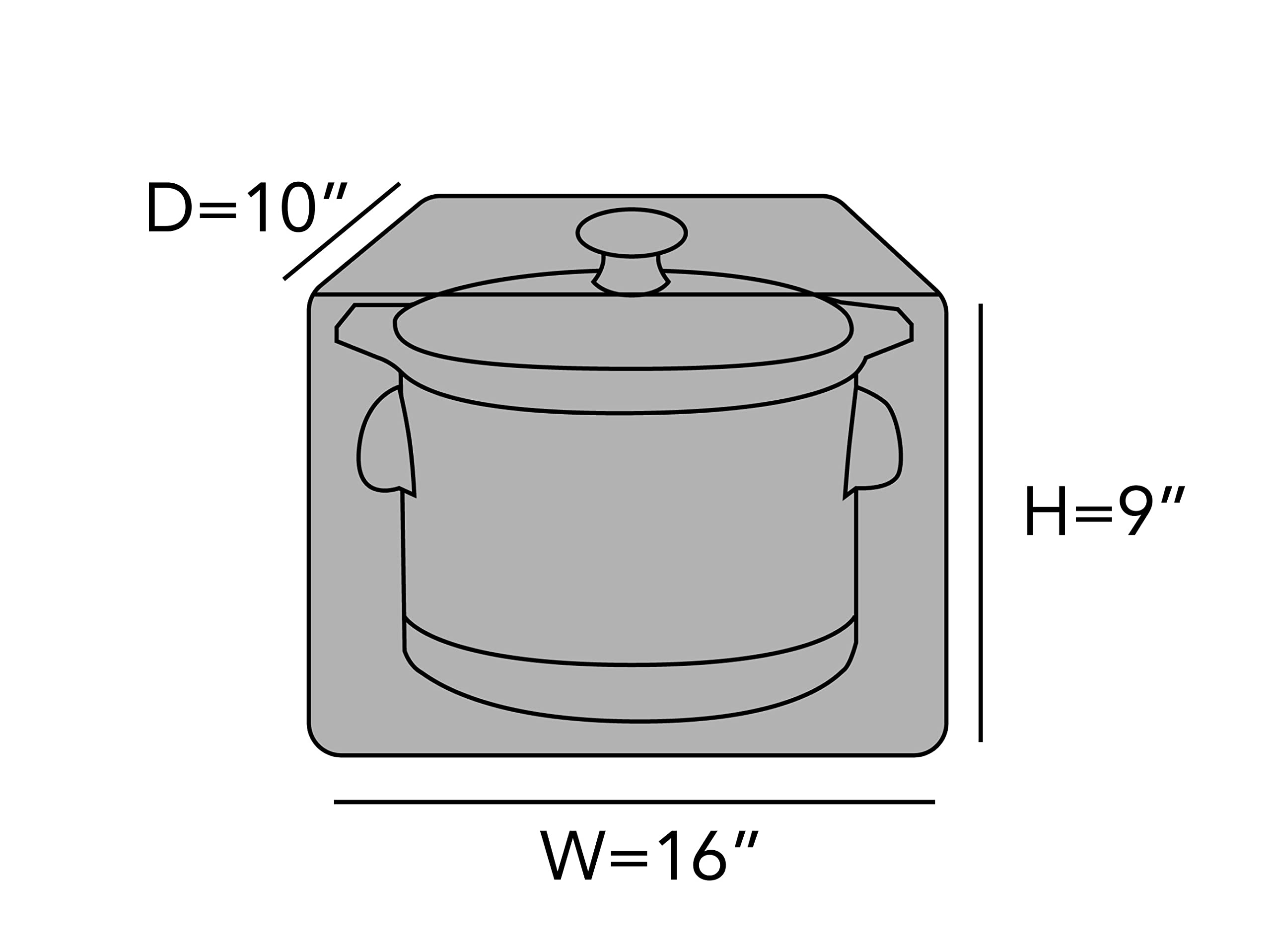 Slow Cooker Cover - Dust Protection & Stain Resistant Appliance Cover - Washable Bronze Kitchen Accessory - Perfect for Crock Pots, Food Warmers & Countertop Protection