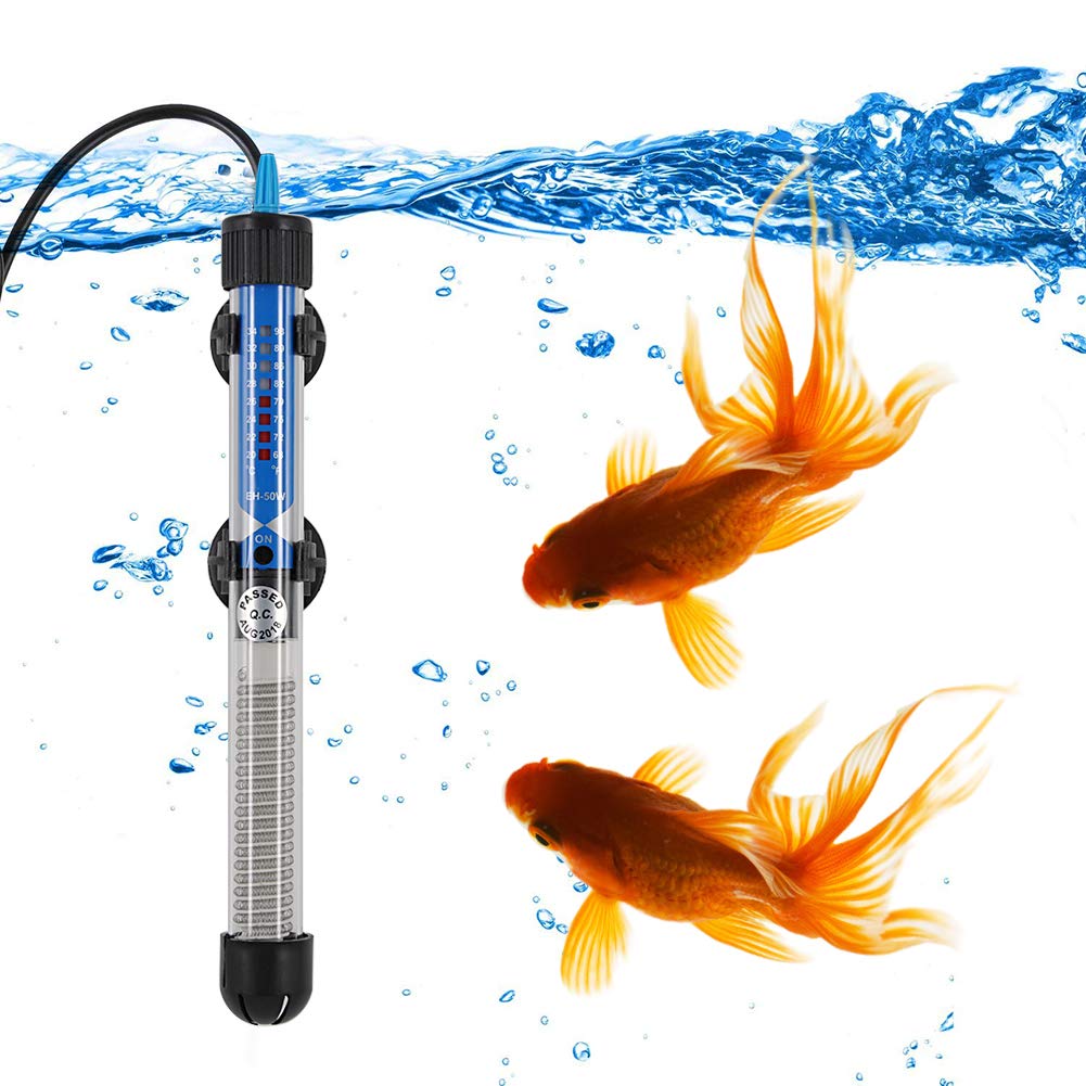 Mylivell 50W Submersible Aquarium Heater with Adjustable Thermostat & Suction Cups - Perfect for Freshwater & Saltwater Fish Tanks, Turtle Tanks & Hydroponic Systems