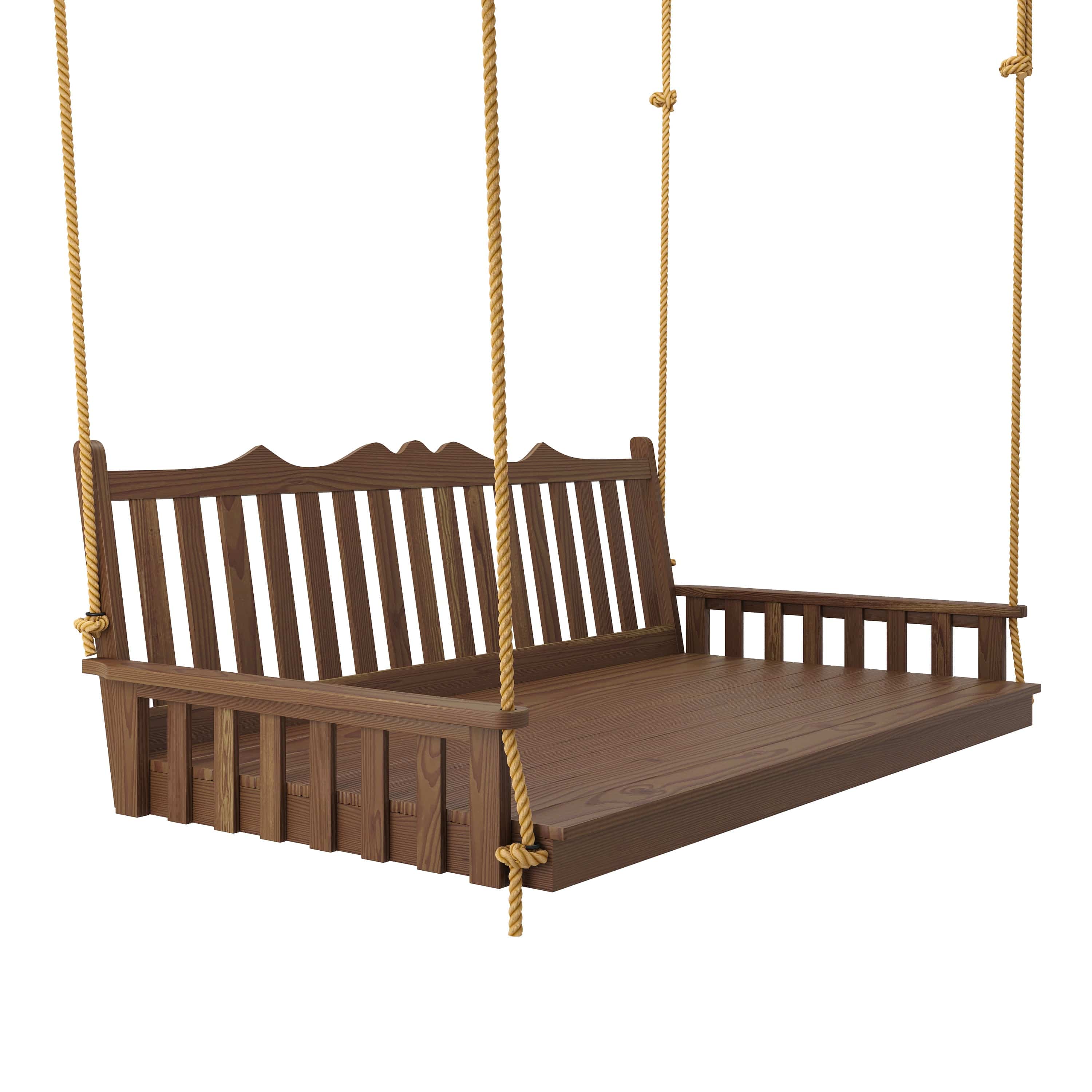 Keystone Amish Co. York Porch Swing Bed - Handcrafted Cedar Wood Outdoor Hanging Daybed for Patio, Garden & Backyard Relaxation