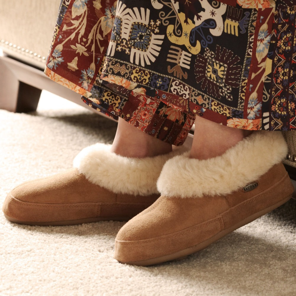 Women's Oh Ewe Shearling Slippers with Cloud Cushion® Comfort - Cozy Indoor/Outdoor House Shoes for Winter Warmth & Relaxation at Home