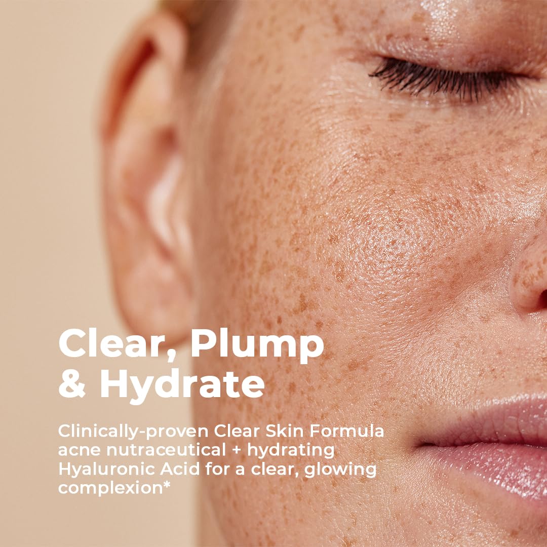 Vitamedica Clear Skin Formula with Hyaluronic Acid - 30-Day Supply of Daily Skin Care Supplement Packets for Acne & Blemish Control - Perfect for Teenagers & Adults with Oily or Problem Skin