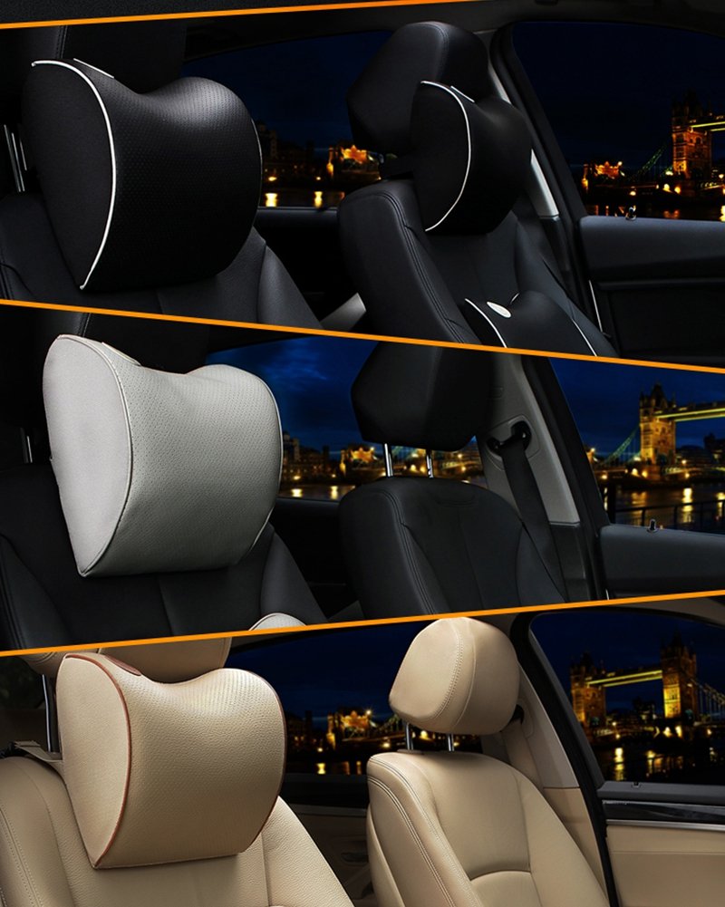 Memory Foam Car Neck Pillow for Travel & Driving - Soft Support for Neck & Spine - Comfortable Headrest for Office, Home & Car Use - Black Neck Guard Cushion - Perfect for Long Trips & Daily Relaxation