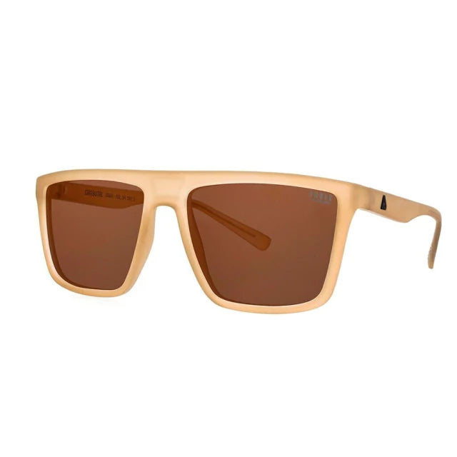 Lente Ombak Cambutal Beige Crystal Matte Sunglasses - Trendy UV Protection Shades for Beach, Driving & Outdoor Activities
