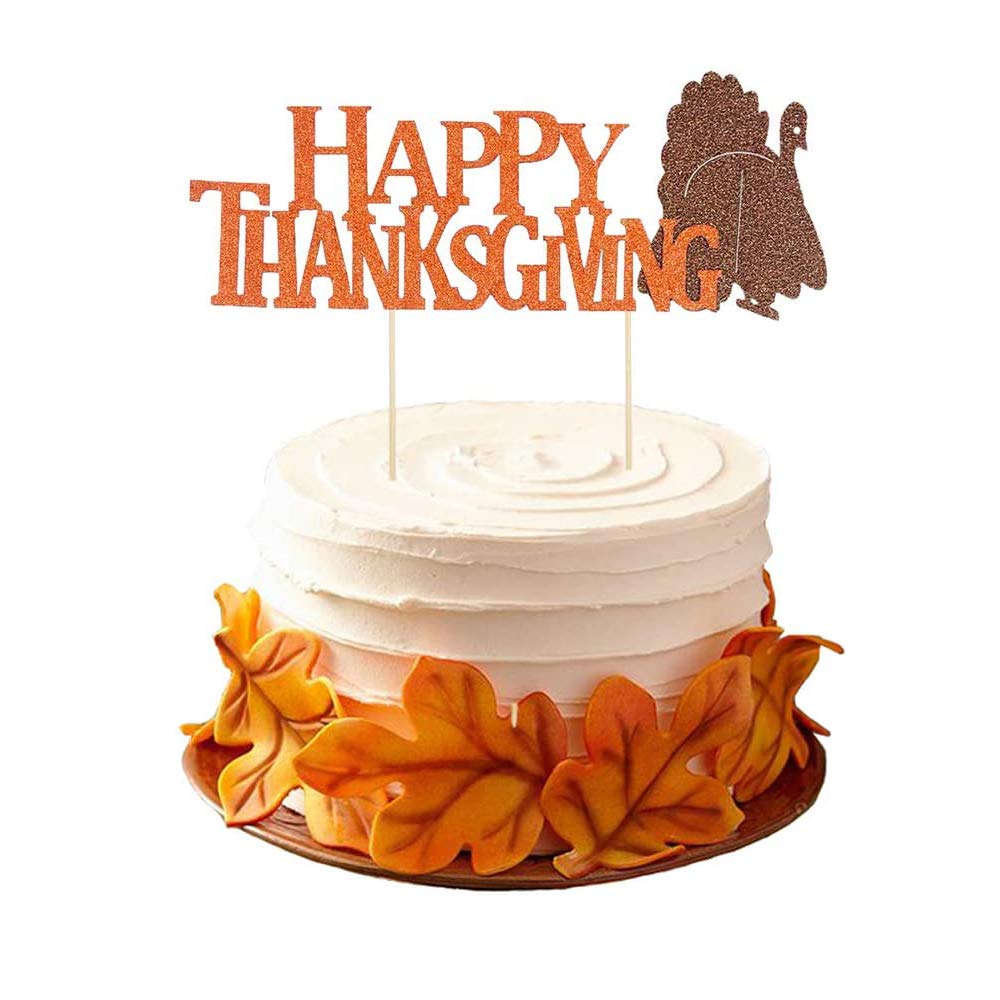 Happy Thanksgiving Cake Topper Set - 5Pcs Fall Themed Cake Decorations with Cake Picks for Thanksgiving Party Supplies | Perfect for Thanksgiving Desserts, Holiday Baking, and Autumn Themed Celebrations