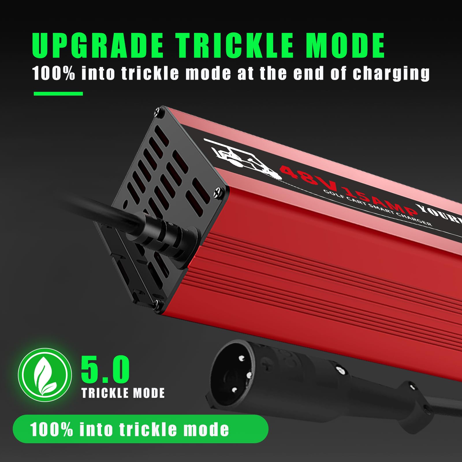 48 Volt Golf Cart Battery Charger for Club Car DS & Precedent - 15 Amp Smart Trickle Charger with Auto Shutoff | Replacement for Club Car 48V Charger | Fast 4-6 Hour Charge for Lead Acid Batteries | Lightweight 4Lbs Portable Design | Perfect for Golf Courses, Resorts & Home Use