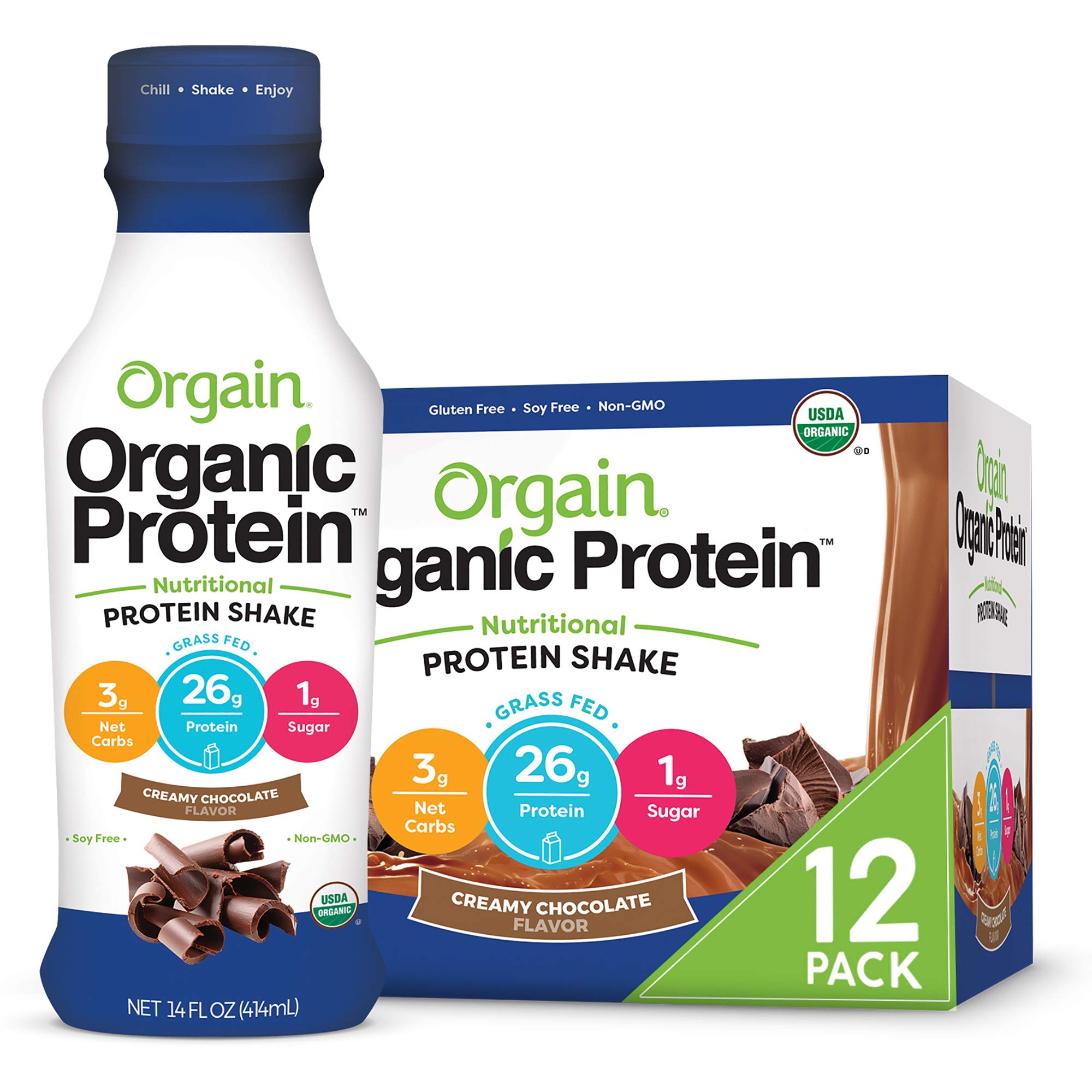 Orgain Organic Protein Shakes Bundle - Whey & Milk Protein Meal Replacement, Ready-to-Drink (12 Pack) + Vitamin Nutrition Shakes (12 Pack) | Post-Workout Recovery & Healthy Breakfast On-The-Go