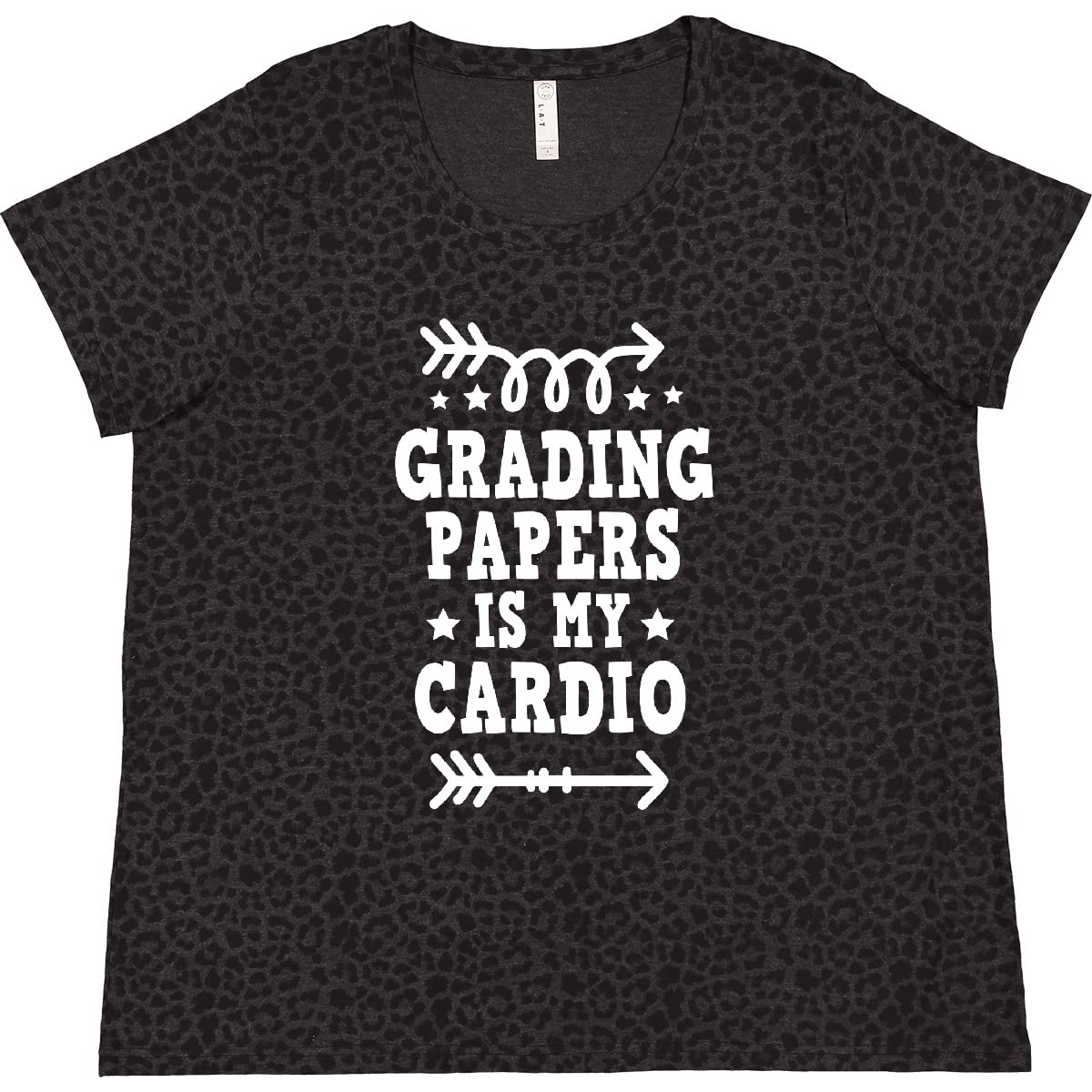 Inktastic Teacher Grading Papers is My Cardio Women's Plus Size T-Shirt - Funny Teacher Apparel for Educators, Back to School, Staff Meetings & Teacher Appreciation Gifts