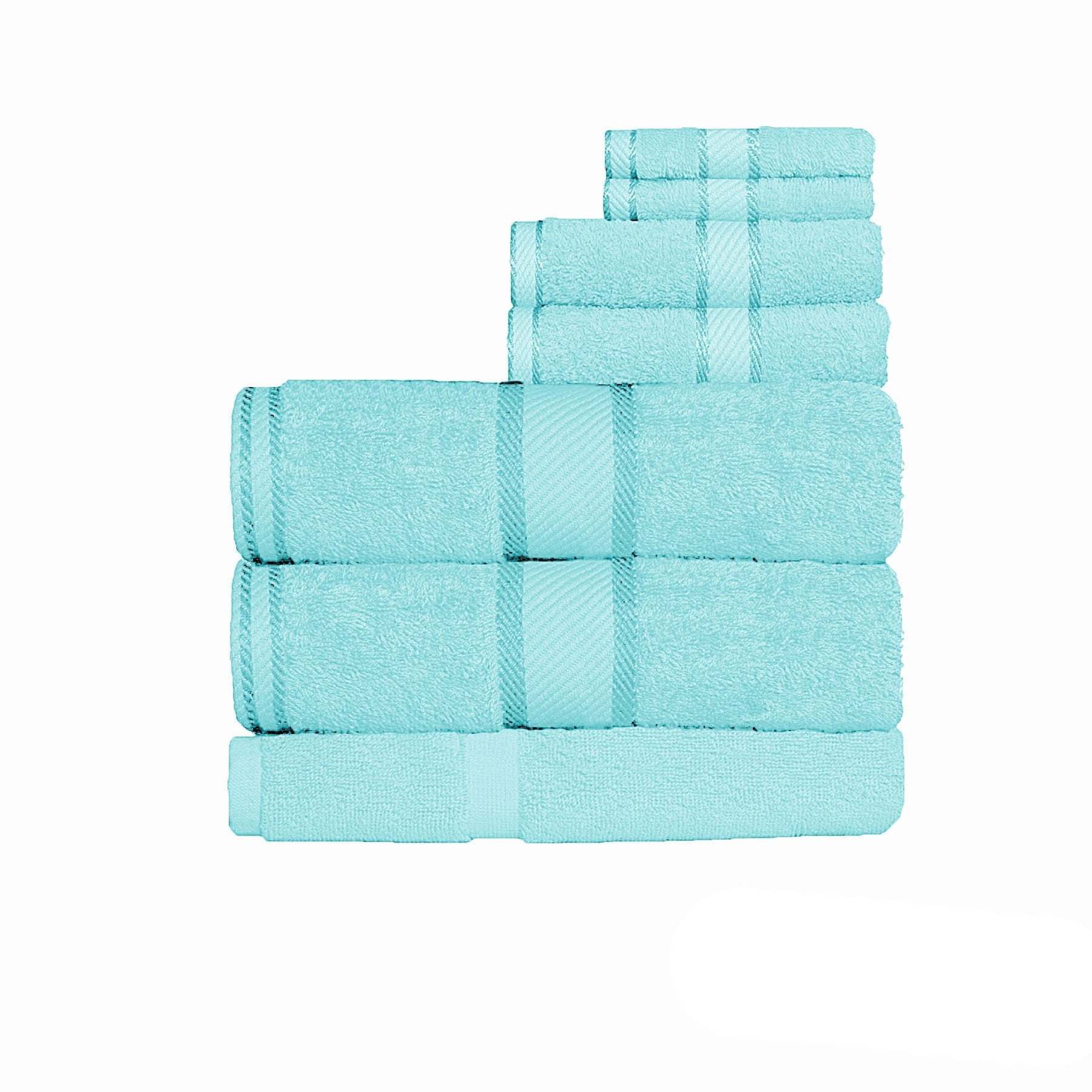 Premium 550gsm 7-Piece Cotton Bath Sheet Set in Turquoise - Ultra Soft & Absorbent for Luxury Spa-Like Bathroom Experience