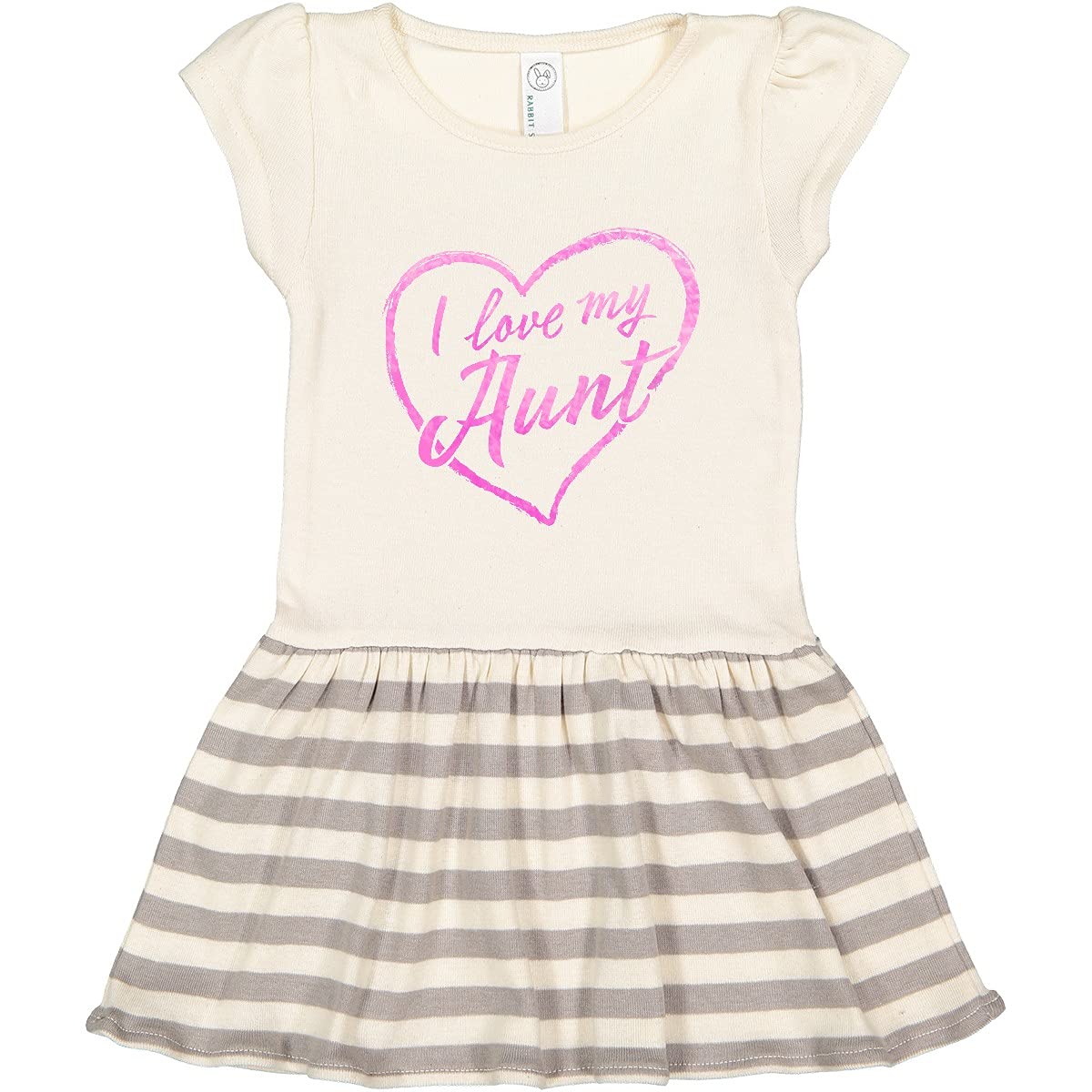 Inktastic I Love My Aunt in Pink Chalk Heart Toddler Dress - Cute Baby Girl Outfit for Family Reunions, Birthday Parties & Photo Shoots