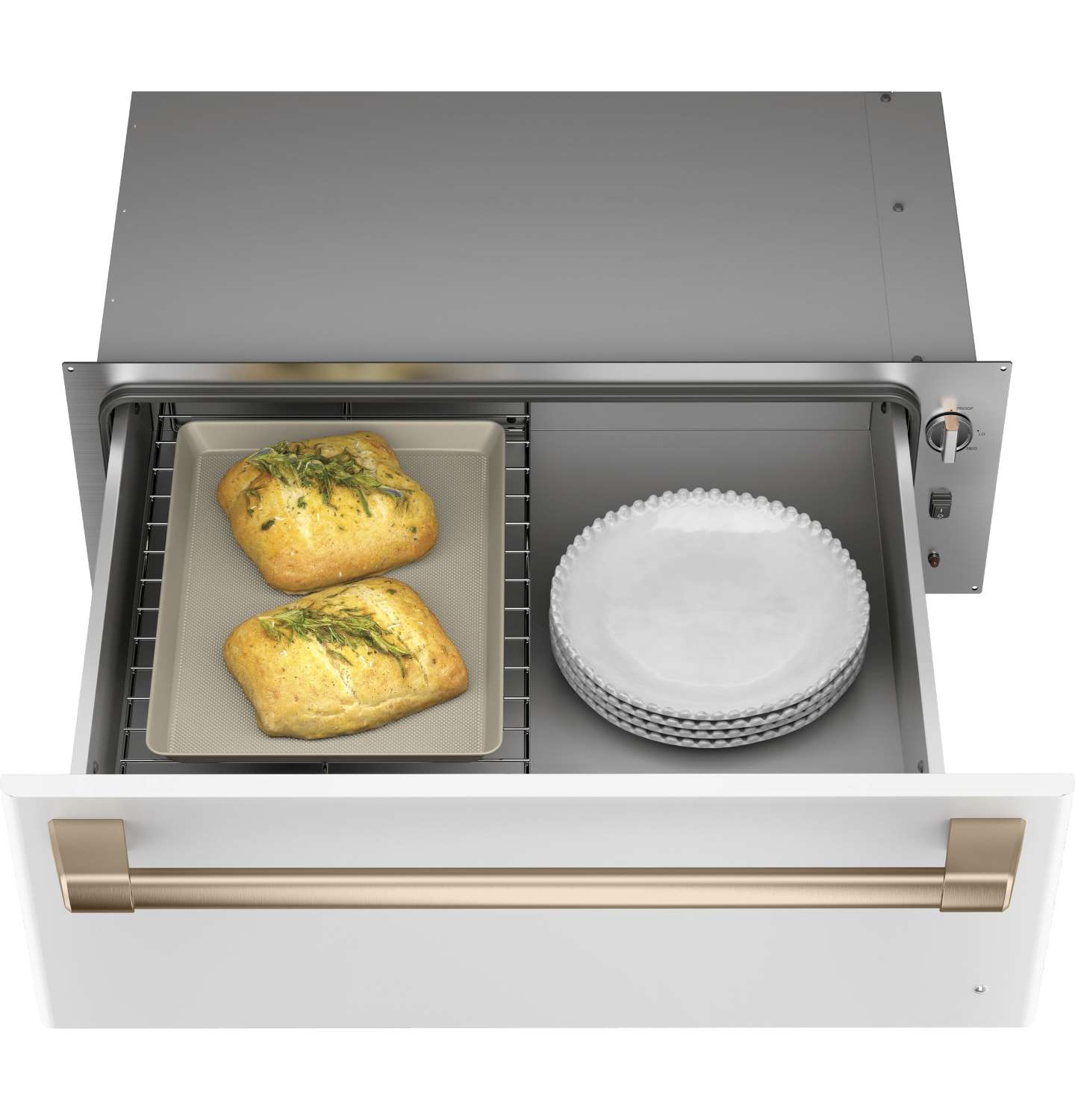 30-inch Matte White Warming Drawer for Kitchen - 1.9 cu ft Capacity (Model CTW900P4PW2) - Perfect for Keeping Food Warm During Dinner Parties & Holiday Gatherings