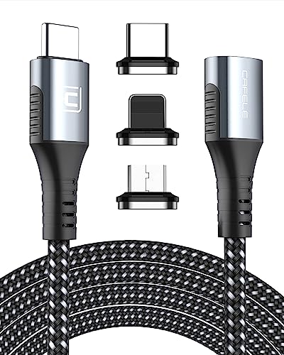 CAFELE 3-in-1 Magnetic Charging Cable - Fast Charging USB C to Type C/USB L/Micro USB (2023 Upgraded) - Compatible with Samsung & All Android Phones - Perfect for Home, Office & Travel Charging