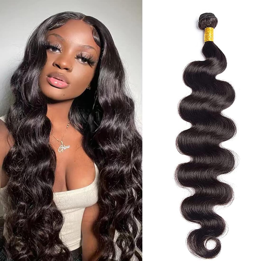 40 Inch Long Body Wave Virgin Human Hair Bundle - 12A Grade Single Bundle Natural Color Hair Extensions for Styling & Volume Boost - Perfect for Weaves, Ponytails & Everyday Wear