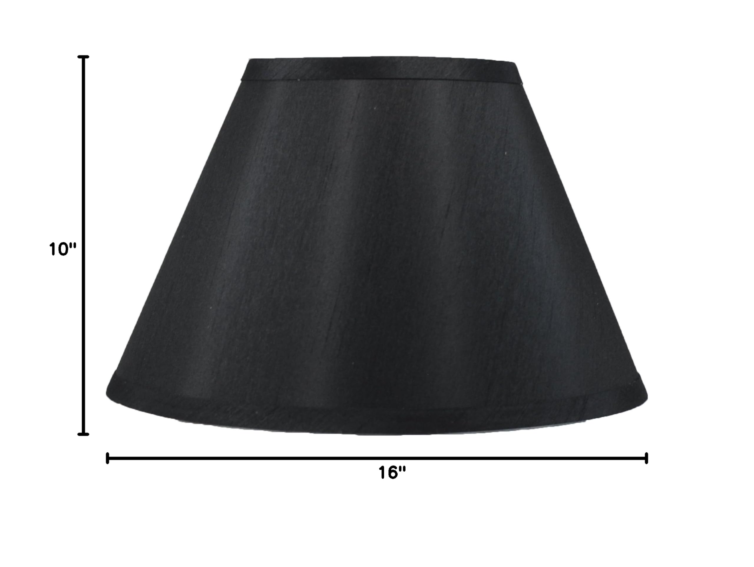 Urbanest Coolie Hardback Lampshade 16-inch - Black Faux Silk Spider Fitter for Bedroom, Living Room & Office Lighting Decor