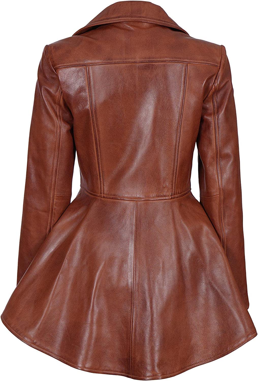 Genuine Lambskin Leather Motorcycle Jacket for Women - Long Real Leather Biker Coat - Perfect for Riding, Fashion & Outdoor Adventures