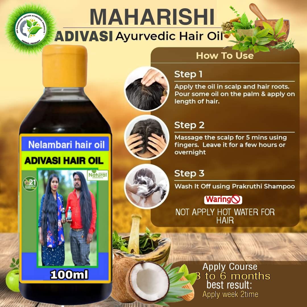 Adivasi Kesh Growth Oil - Natural Ayurvedic Hair Oil for Men & Women | Promotes Hair Growth & Reduces Hair Fall | Perfect for Daily Scalp Massage & Hair Care Routine (SMAAP-014)