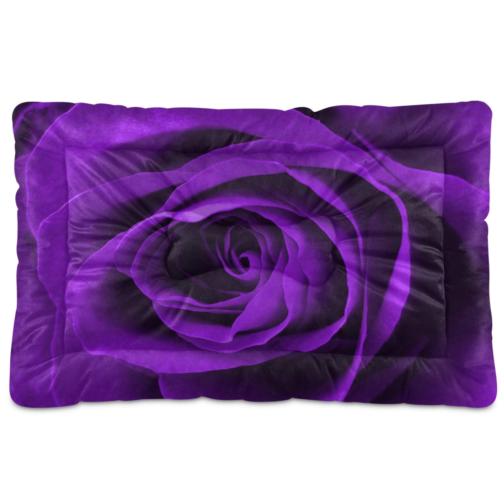 Purple Rose Pet Bed for Dogs and Cats - Ultra Soft Rectangle Comfortable Calming Bed for Small & Medium Pets, 24x18 Inches - Perfect for Living Room, Bedroom, or Crate Use
