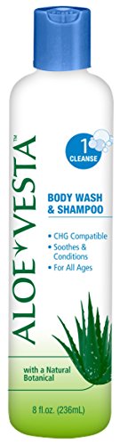 Aloe Vesta Body Wash & Shampoo for Sensitive Skin, 8 oz Bottle (Pack of 2) - Gentle Cleansing for Adults & Babies - Perfect for Daily Shower, Travel & Hospital Use
