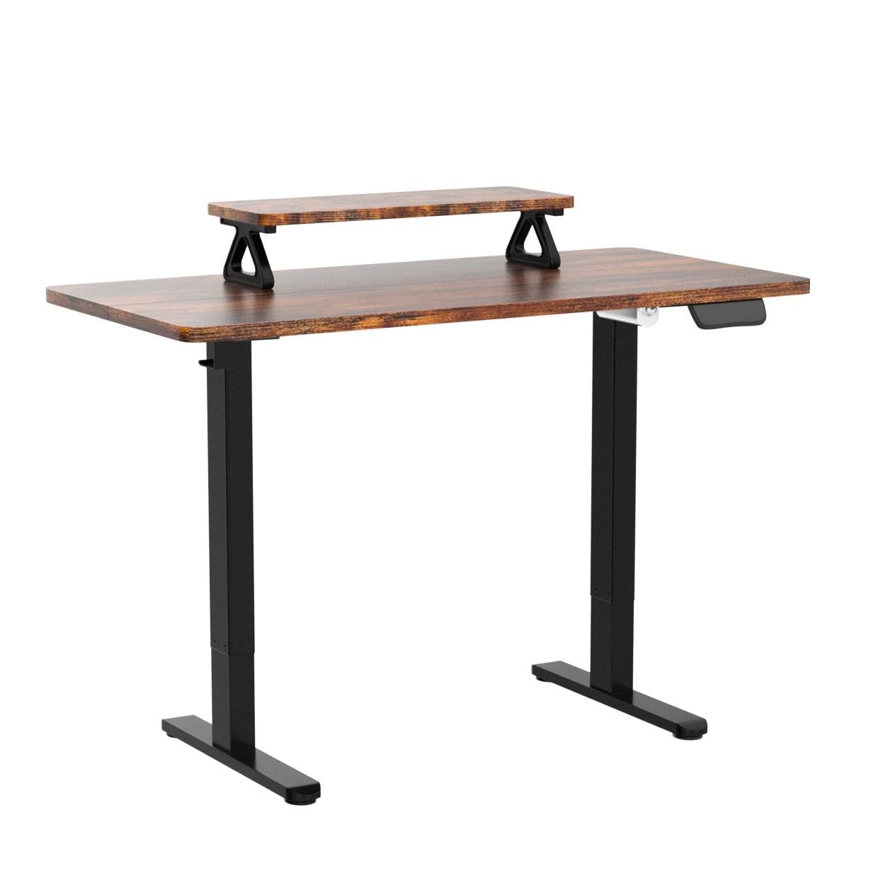 Totnz 48x24 Inches Electric Height Adjustable Standing Desk - Memory Function Sit Stand Workstation with Hook for Home Office | Ergonomic Computer Desk for Remote Work & Gaming Setup