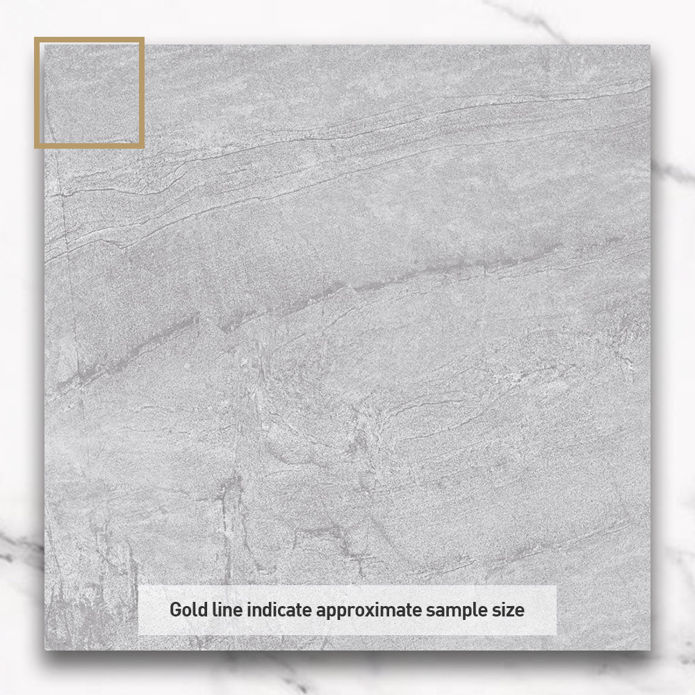 Mondial Light Grey 600x600 Stone Look Lappato Porcelain Tile - Premium Floor and Wall Tile for Living Room, Kitchen, Bathroom, and Commercial Spaces