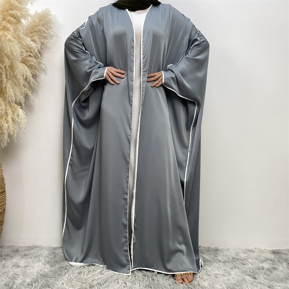 Elegant 2-Piece Bisht Abaya Set in Slate - Modest Islamic Prayer Dress for Women | Perfect for Eid, Ramadan & Special Occasions