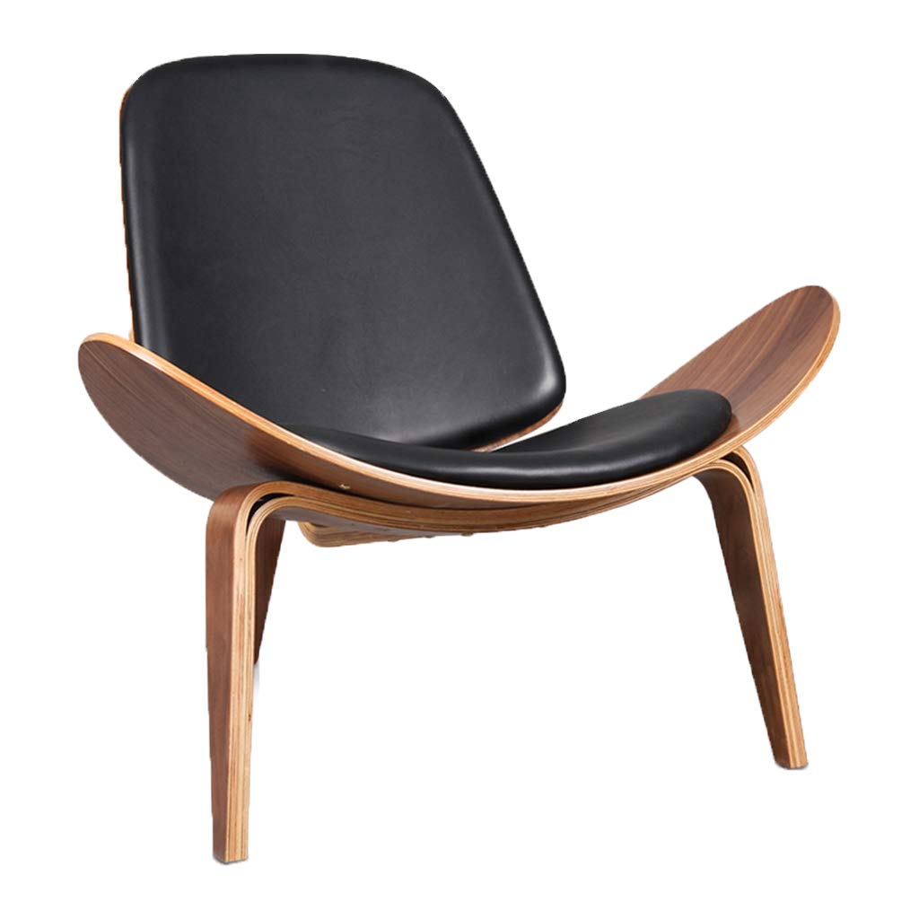 Nordic Designer Shell Chair - Modern Wooden Smile Chair for Dining, Balcony & Garden - Creative & Stylish Accent Furniture for Home Decor