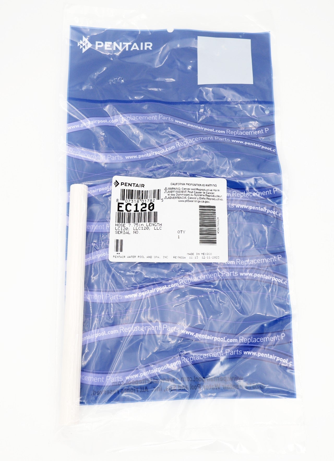 Pentair 7 3/4 Inch Replacement Hose for Kreepy Krauly Legend EC120 Pool Cleaner - Perfect for In-Ground Pool Maintenance & Cleaning
